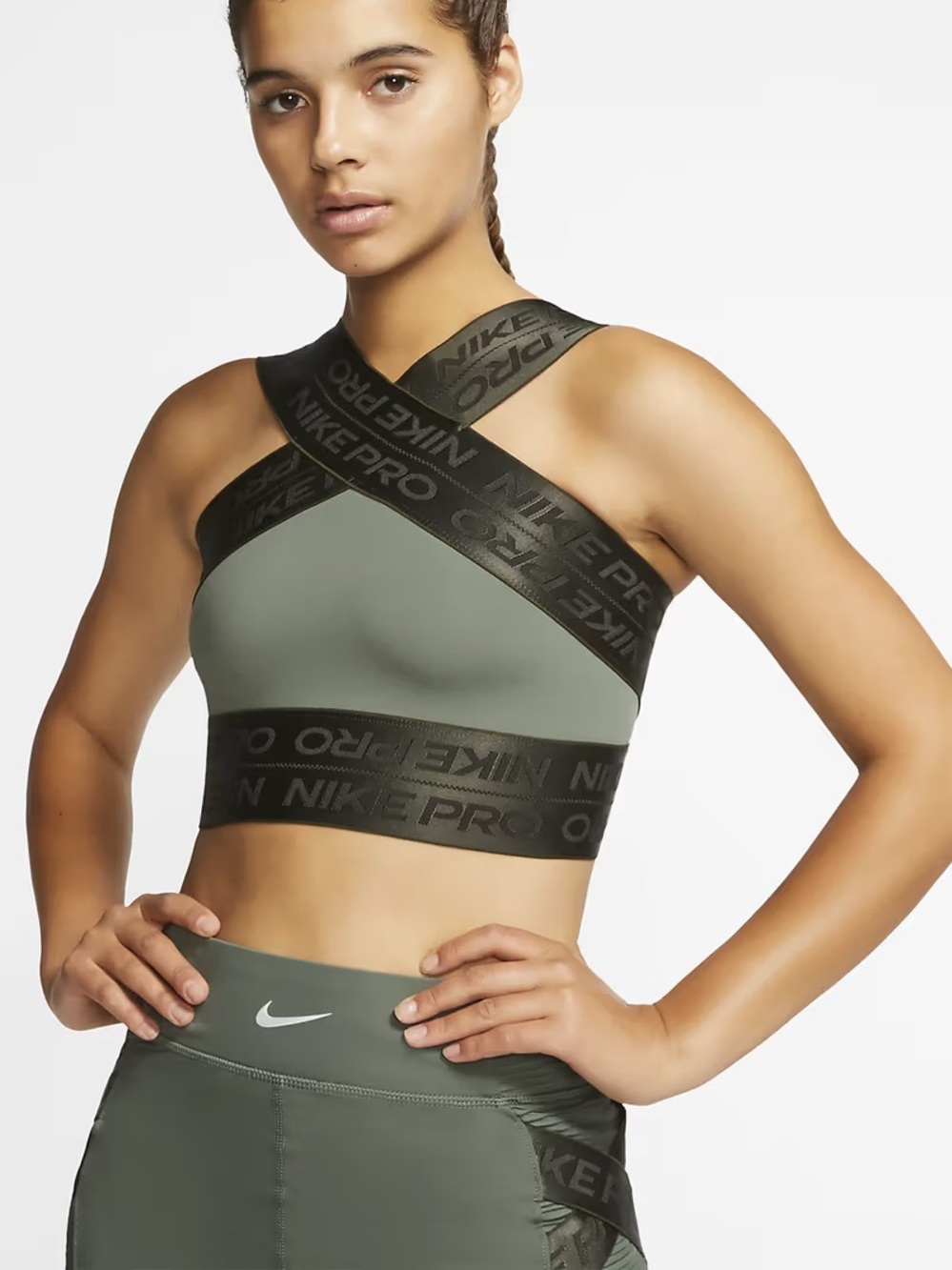 Nike Pro Capsule Women's Crop Elastic Tank in Green XS
